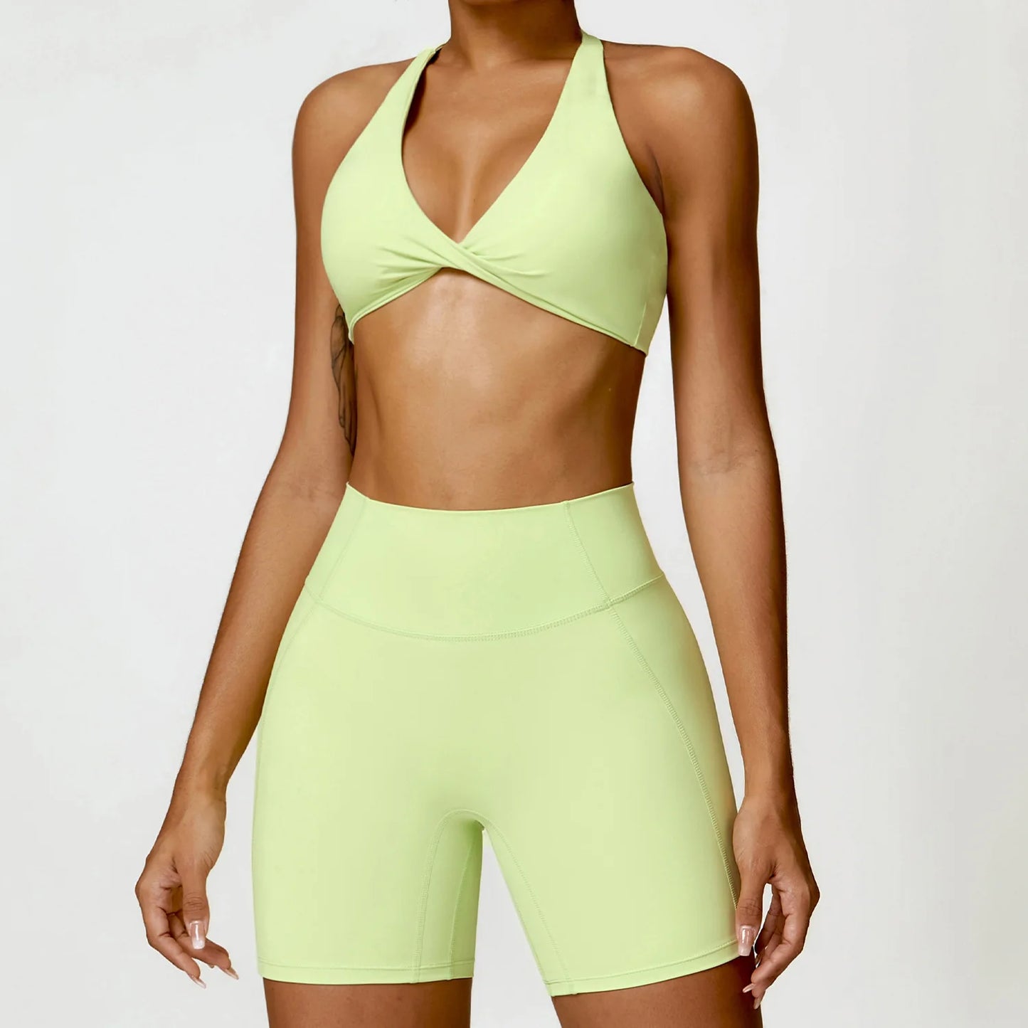 FUBEIKE 2 Pieces Set Pink Women's Yoga Suits Running Workout Clothes