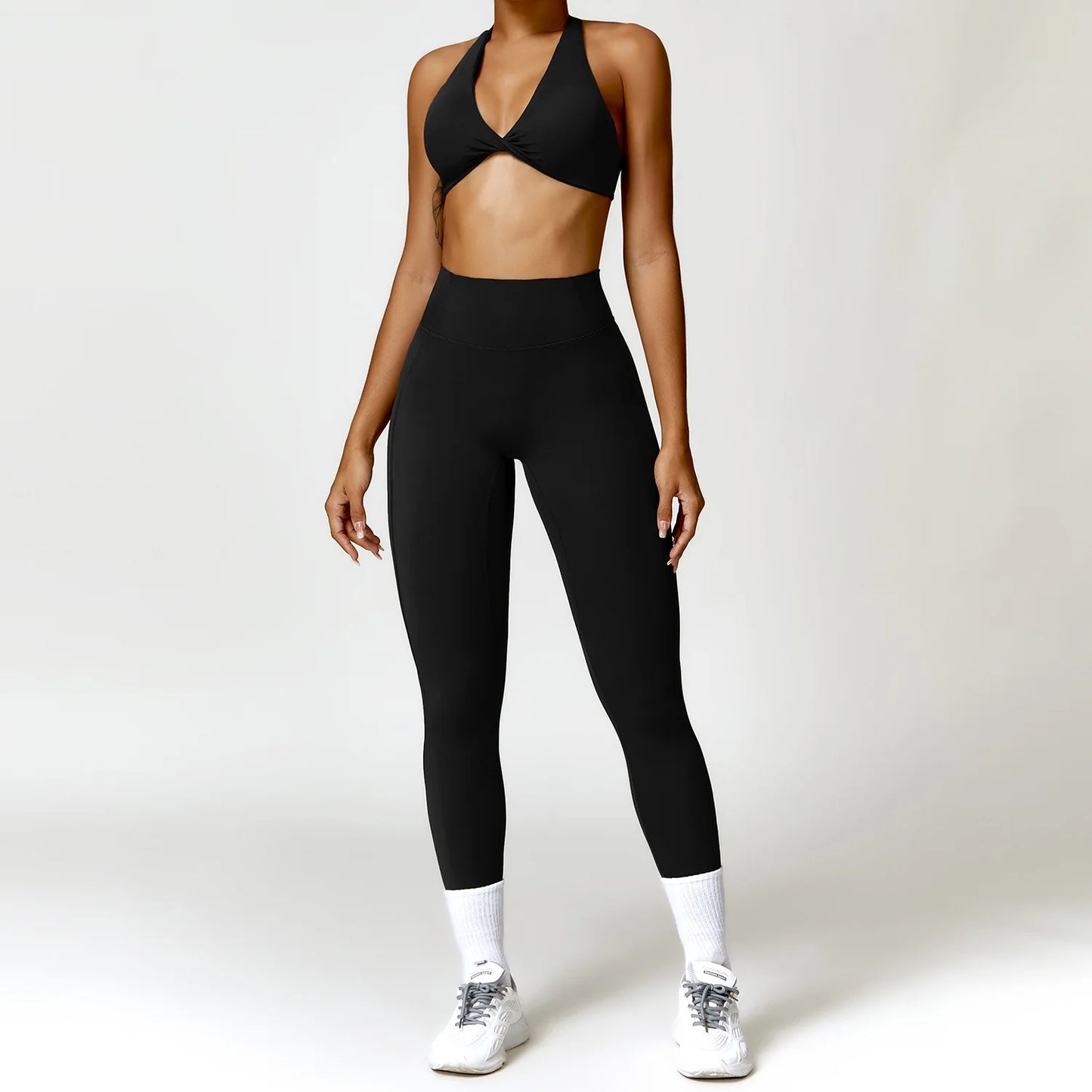 FUBEIKE 2 Pieces Set Pink Women's Yoga Suits Running Workout Clothes