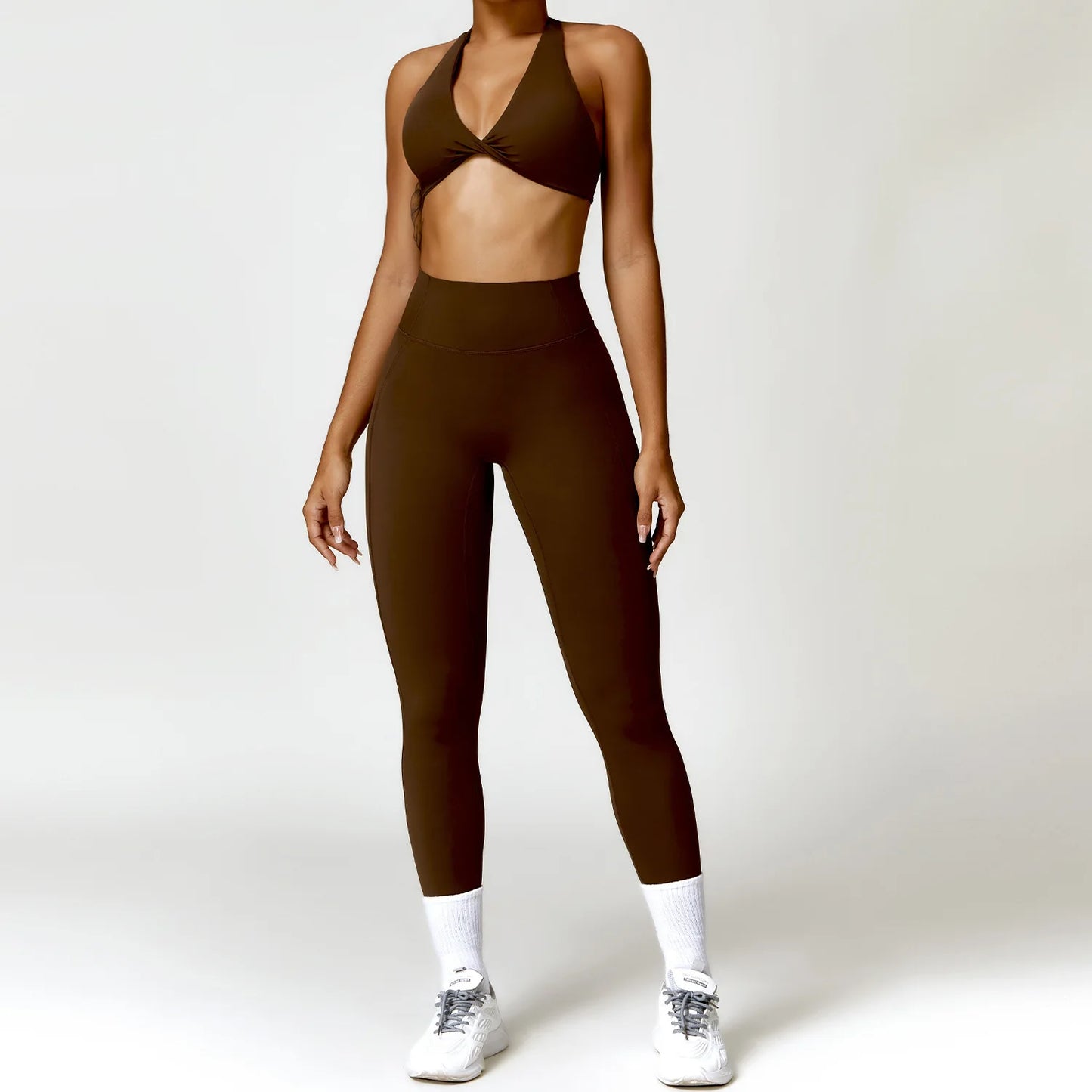 FUBEIKE 2 Pieces Set Pink Women's Yoga Suits Running Workout Clothes