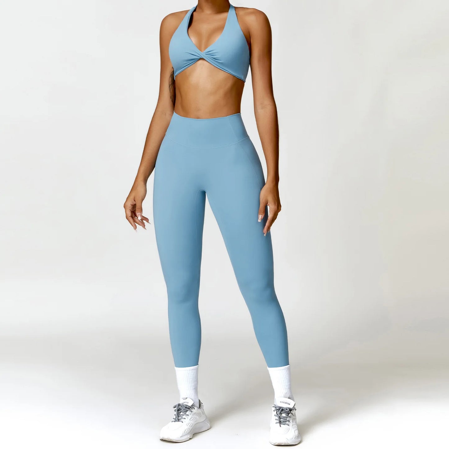 FUBEIKE 2 Pieces Set Pink Women's Yoga Suits Running Workout Clothes