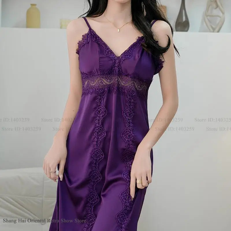 Female Long Twinset Robe Set Dress Sexy