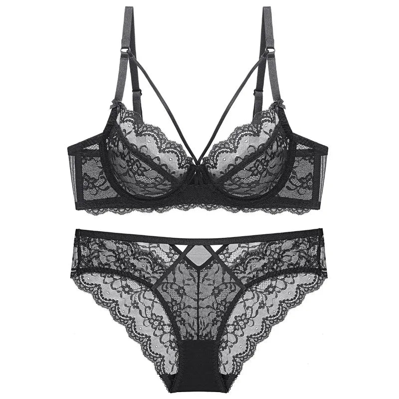 Sexy Lingerie Plus Size Women's Bra and Panty Set Sexy Lace